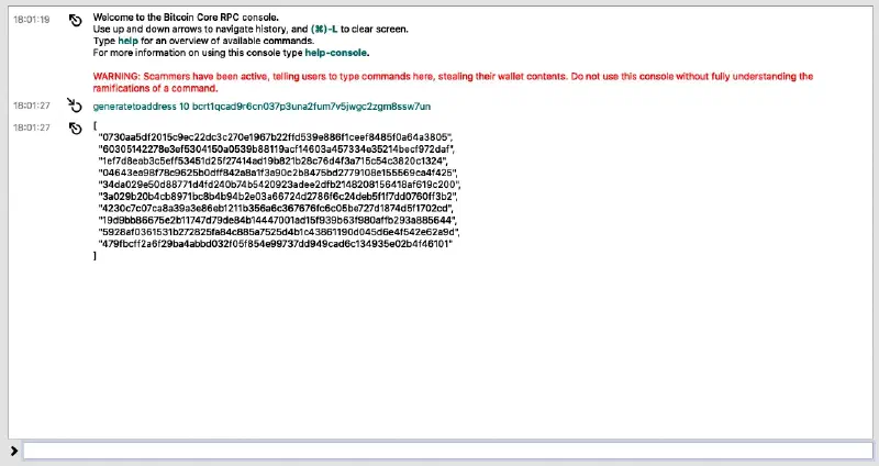 Bitcoin Core — Indirizzo Miner